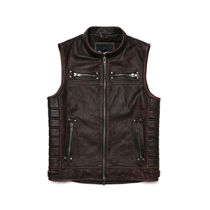 Gilet en cuir, best-seller, décontracté, automne, boutonné, couleur et logo personnalisés, taille confortable, design spécial, service OEM - Product Image 1