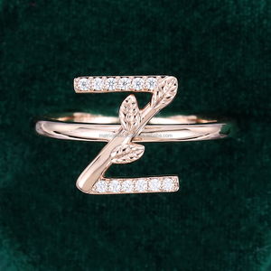 Bijoux de mariage Dainty 925 Silver Moissanite Diamond Alphabet Letter "Z" Ring Jewelry for Women's - Product Image 3