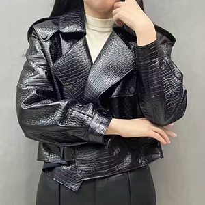 Veste de motard unisexe noire-motif en relief toile personnalisée imperméable hiver haut de gamme - Product Image 3