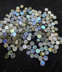 Labradorita llamativa azul, cabujón de forma redonda lisa, piedras preciosas sueltas de alta calidad para la fabricación de joyas, lote al por mayor de 10mm-20mm - Product Image 2