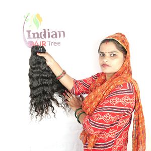 100% cutícula Natural alineada sin procesar estilo súper ondulado barato virgen templo indio paquetes de cabello humano crudo ondulado profundo Suelto - Product Image 1