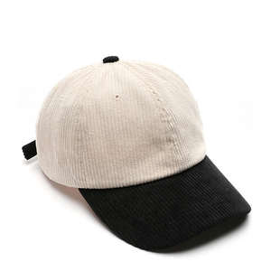 Gorra de béisbol unisex de Estilo Vintage ajustable con logotipo bordado personalizado de 6 paneles de pana clásica de alta calidad para negocios - Product Image 4