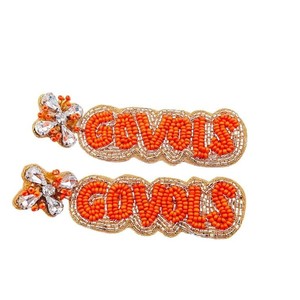Mississippi State Hail State Beaded Earrings in Maroon White Handmade From India Cute Style for Party <b>Girls</b> - Product Image 6