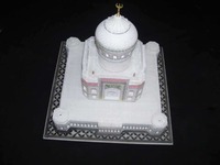 Modèle de sculpture Taj Mahal en marbre blanc poli sculpté à la main, exquis et très vendu, pour la décoration intérieure et les cadeaux