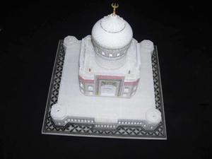 Escultura de Taj Mahal de mármol blanco pulido tallado a mano exquisita más vendida para decoración del hogar fines de regalo - Product Image 2