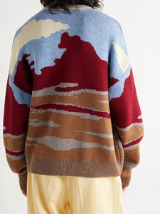 Pulls en maille pour hommes de haute qualité, logo de mode personnalisé, coton et mohair, ample, surdimensionné, jacquard - Product Image 3