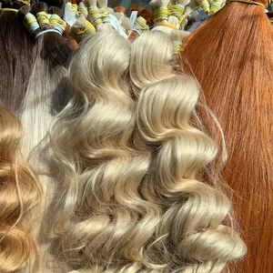 ผมเวียดนามแท้แบบมัด ราคาส่ง ขายส่งจำนวนมาก ต่อผมแท้สีบลอนด์อ่อนทุกความยาว แบบลอน คุณภาพพรีเมียม - Product Image 1