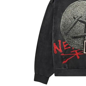 Sudadera con capucha de gran tamaño para hombre, material de lana pesada con ajuste relajado y diseño de capucha con cordón ajustable - Product Image 3