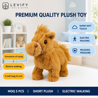Poney en peluche électrique, marchant, émettant des sons et qui agite la queue, super doux, pour enfants, cadeau d'anniversaire, apaisant pour le quotidien