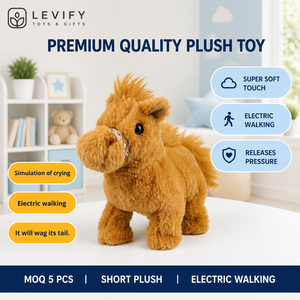 Cavallo Elettrico di Peluche Interattivo con Suoni e Coda Vibrante, Morbidissimo Giocattolo per Bambini, Regalo di Compleanno, per un Comfort Quotidiano - Product Image 4