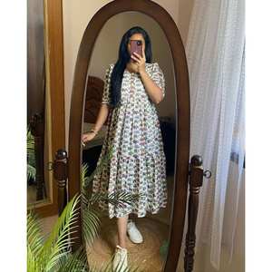 Vestido acampanado elegante para mujer, manga corta, bloque de mano, estampado, verano, iglesia, carrera, oficina, ocasiones formales, elegante, Oficina para mujer - Product Image 4