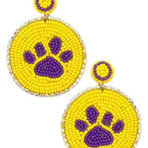 Boucles d'oreilles brodées de patte de tigre perlées à la main pour filles Style Premium avec finition de luxe élégante par glowin fashion - Product Image 1