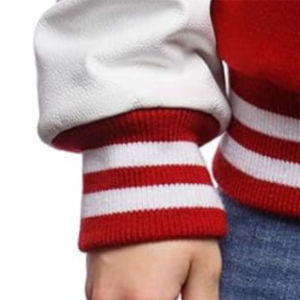 Veste universitaire en cuir pour femmes de qualité supérieure personnalisée avec broderie et boutons à col en V - Product Image 5