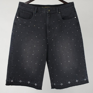 Shorts en jean vintage lavés, style streetwear, sur mesure pour homme - Product Image 3