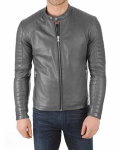 Premium Quality Eco-friendly PU Leather Winter Motorcycle Jacket for <b>Men</b> with <b>Turtleneck</b> Collar and Front Logo - Product Image 5