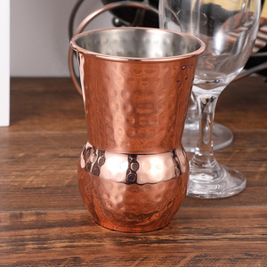 Taza de agua potable de cobre martillado de diseño indio de lujo directo de fábrica, chapado real hecho a mano para copa de vino de restaurante - Product Image 5
