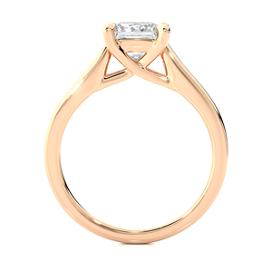 Bague de fiançailles personnalisable en diamant de laboratoire CVD taille princesse, or blanc, jaune ou rose 10K, 14K, 18K, 22K, pour mariage ou fête - Product Image 2