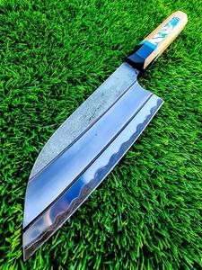 Juego de 2 cuchillos de chef hechos a mano de acero al carbono con mango de madera, regalos de aniversario o Navidad para uso en la cocina - Product Image 3