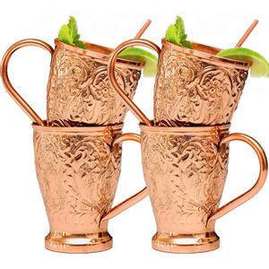 Modern Pure Copper Hammered <b>Mug</b> Handcrafted Classic Design Beer Cocktail Water Cup With Handle Metal Drinkware <b>Gift</b> Item On Sale - Product Image 4