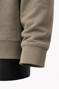 Sudaderas de Alta Calidad para Hombre, Sudaderas de Algodón Personalizadas, Sudadera Lisa con Cuello Redondo para Hombre, Sudadera de Felpa de Algodón Color Caqui Sólido - Product Image 4