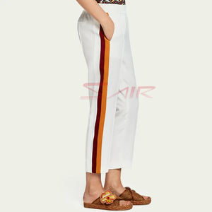 Pantalon de sport d'hiver en soie pour femmes OEM Streetwear bas en polaire avec ourlet ouvert élastique et décoration de logo - Product Image 4