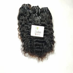 Extensions de cheveux humains vierges Remy ondulés non traités, 100% indiens, couleur noire naturelle, fabriqués par des fabricants de temples - Product Image 4