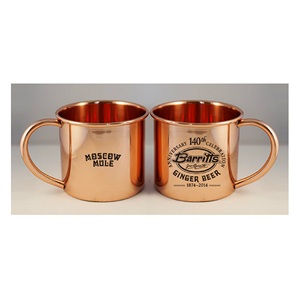 Taza acabada martillada con vaso de mula de Moscú de cobre puro con mango de acero inoxidable para cerveza, vino, taza de cobre para beber - Product Image 4