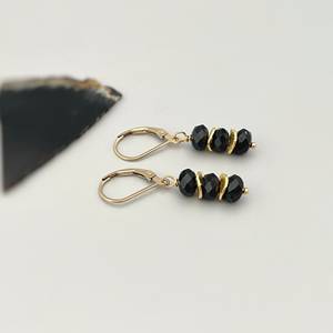 Vibrant noir Tourmaline fait à la main 925 argent massif noir pierres précieuses boucles d'oreilles légères bijoux de tous les jours pour les femmes pierre de naissance - Product Image 2