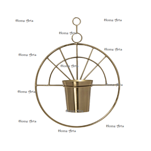 Pot de plante suspendu de couleur or de fer de qualité exclusive jardinière suspendue de forme ronde de conception fantastique pour la Offre Spéciale - Product Image 1