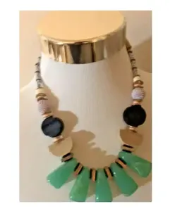 印度出口商提供的高品质金曼加尔苏德设计珠宝绿色环氧树脂项链珠宝配件
