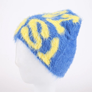 Bonnets d'hiver tricotés personnalisés Bonnets en laine chauds unisexes Vente en gros Casquettes en tricot à revers unis Chapeaux pour temps froid - Product Image 5