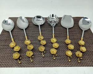 Juego de Cubiertos de Acero Inoxidable Hechos a Mano, Cubiertos Chapados en Oro para Bodas en Todos los Tamaños para Exportación - Product Image 6