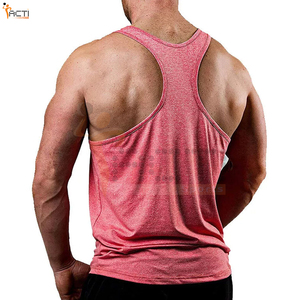 Hombres Fitness logotipo personalizado secado rápido bambú Atlético músculo culturismo ropa activa sin costuras espalda gimnasio algodón chaleco hombres - Product Image 2