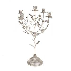 Candélabre de luxe en métal Antique or Rose 5 bras bougeoir pour la décoration de salon candélabre de pièce maîtresse - Product Image 2