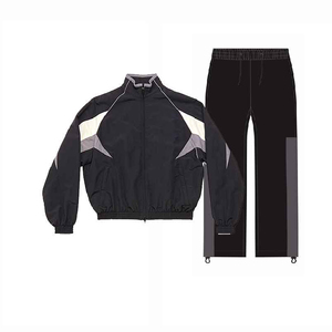 Ensemble de survêtement unisexe décontracté en nylon/polyester coupe-vent léger deux pièces avec veste coupe-vent et pantalon de survêtement - Product Image 2