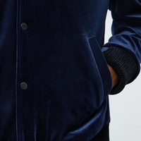 Blouson d'aviateur d'hiver à col côtelé imperméable et brodé de logo personnalisé et original pour hommes