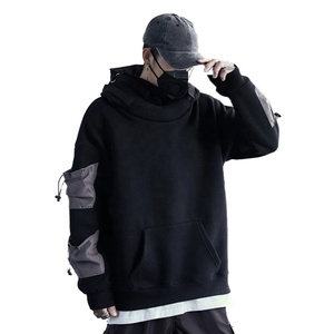 Pull à capuche personnalisé 100% coton avec impression numérique en relief pour hommes, coupe régulière, sommeil d'hiver, avec poches avant zippées, masque pour les yeux - Product Image 1