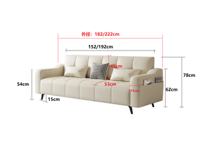 Anti-Scratch Cat Claw Leather <b>Sofa</b> Eucalyptus <b>Wood</b> <b>Frame</b> with Sinuous Spring Support & High Density Sponge - Product Image 4