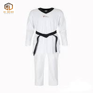 Taekwondo Uniforms Black <b>Neck</b> in Polyester Spandex Fabric Stretch Breathable <b>Light</b> Weight Unisex Adult Slim Fit Training - Product Image 5