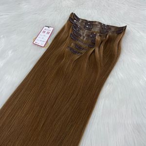 Extensión de cabello humano Remy 100% Premium Juego de cabeza completa con clip sin costuras de 24 pulgadas con estilo de onda natural Color 1B - Product Image 1