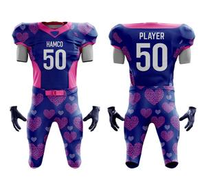 2024 Sublimación de desgaste profesional Los mejores uniformes de fútbol americano en tela de calidad de color rojo con nombre de equipo personalizado - Product Image 1