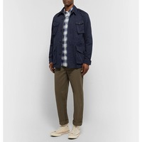 Chaqueta Safari de Lona para Hombre, Cortavientos, Impermeable, Transpirable, de Secado Rápido, Estilo Urbano, Holgada, para Caza, Informal, 100% Algodón