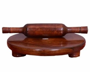 Rustic Kitchen Food <b>Storage</b> and Container Handcrafted Wooden Tortilla Press - Product Image 2