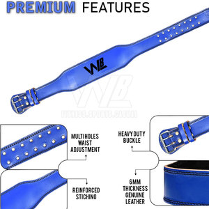 Ceinture de musculation en cuir de vachette de haute qualité, logo personnalisé, multicolores, entraînement en salle de sport, unisexe, vente en gros, fitness, antidérapante - Product Image 2