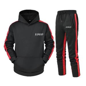 Conjunto de Sudadera con Capucha y Pantalones Deportivos Colorblock para Hombre, Talla Grande, con Bordado de Logotipo y Estampado en Caliente, Manga Larga, 2 Piezas - Product Image 6