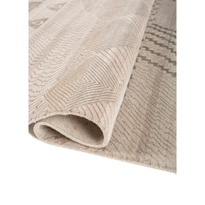Tapis Manchaha en laine et soie de bambou noué à la main, ivoire, 10 mm d'épaisseur, motif géométrique abstrait, pour la maison, le couloir, modèle rectangulaire - Les-2694 - Product Image 2