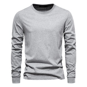 Solid Color Cotton T Shirt <b>Men</b> Casual O-neck <b>Long</b> <b>Sleeved</b> <b>Mens</b> <b>Tshirts</b> Spring Autumn High Quality Basic T-shirt Male - Product Image 2