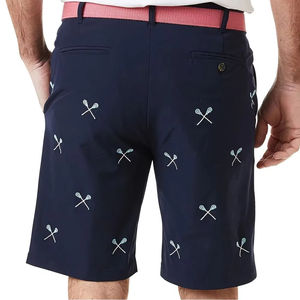 Venta directa de fábrica, pantalones cortos bordados hechos a medida para hombres, Material transpirable, estilo informal, patrón sólido, precio razonable - Product Image 4