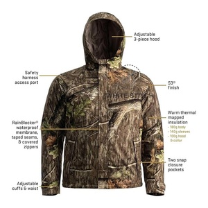 Veste de chasse en toile cirée imperméable respirante sur mesure pour hommes, veste d'hiver pour la chasse - Product Image 2
