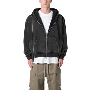 Sweat-shirts pour hommes de haute qualité, lavés à l'acide, logo personnalisé imprimé, coton mélangé, séchage rapide, sweat-shirts pour hommes lavés à l'acide - Product Image 1